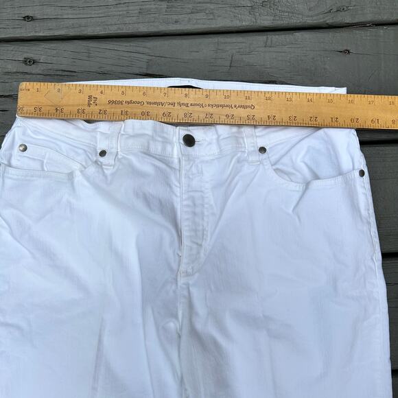 Eileen Fisher System White Jeans Slim Ankle Denim Size 12 - Picture 7 of 9